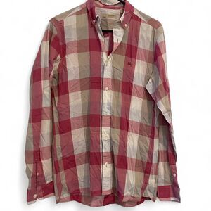 Burberry Brit Men Shirt Nova Check Big Plaid Equestrian Pink